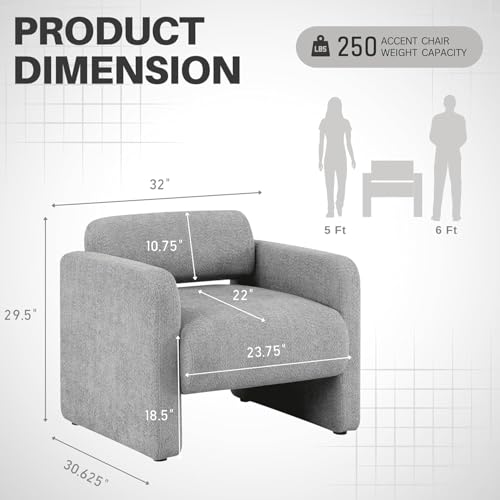 Sillón moderno plegable de peluche gris miniatura 3