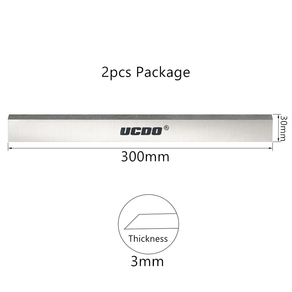 JWOO 2 pz Lame for pialla HSS 300x30x3mm Set Coltelli for Jointer Spessore riaffilabile Accessori for Utensili elettrici for la Lavorazione del Legno