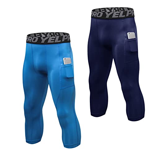 Pantalon de compression homme 3/4 pour jogging et cyclisme urbain
