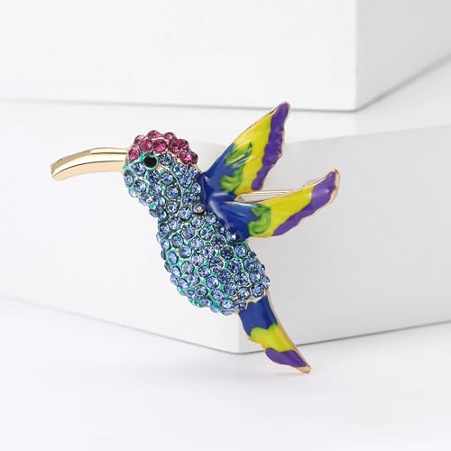 Image of Enamel Bird Brooch for Women Rhinestones Owl /Hummingbird /Eagle /Toucan Lapel Pin Cute Bird Brooches Jewelry Gifts for Mom Wife