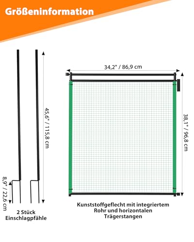 Signstek Tor für Begrenzungszaun - 90 cm, Tür für Gartenzaun mit Einhand Öffnung, mobiles Zauntor für Camping, Garten, Weide