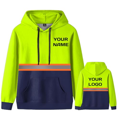 YOWESHOP Customized Sweatshirt for Men Hoodie with Reflective Strip