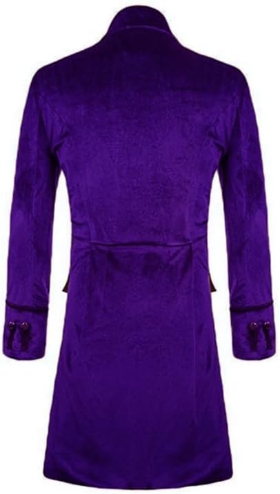 Mens Retro Velvet Victorian Steampunk Long Blazer Jacket Gothic Frock Coat JK003