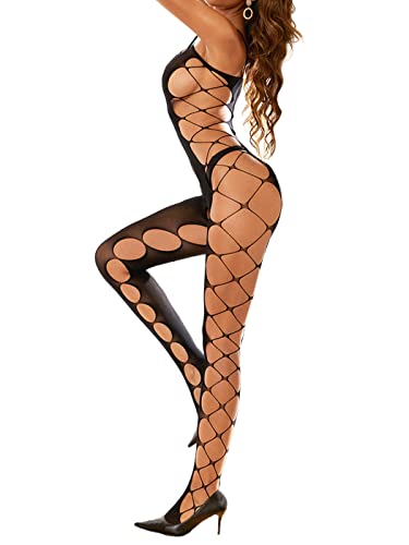 Barode Women’s Lingerie Bodystockings Sexy Fishnet Bodysuit Mesh Body Stockings Lingerie Lace Tight Nightwear Bodystocking (G)