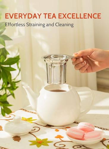 Sweese PORCELAIN TEAPOT-STAINLESS-S-WHITE Teapots For Tea, 27 Oz Porcelain Tea Pot thumb #3