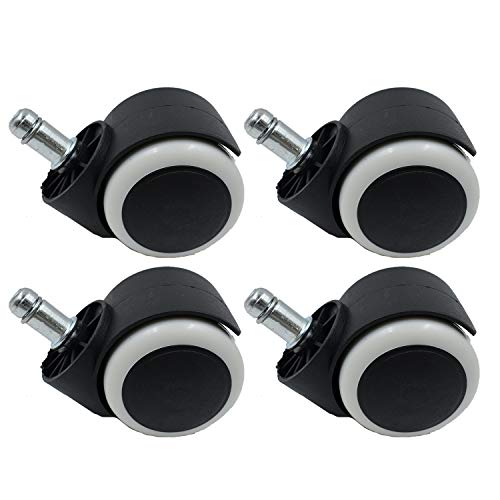 Dogxiong 5 Package Office Chair Wheels,2 Inch Floor Rubber Chair Casters, Office Furniture Chair Casters, Wheel Office Chair Wheels Replacement Standard Size for Office School Home