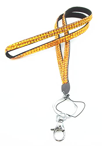 Collier cordons strass multi couleurs orange pour badge et clés