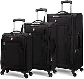 SwissGear Cross Country 3 Piece Spinner Luggage Set, Black