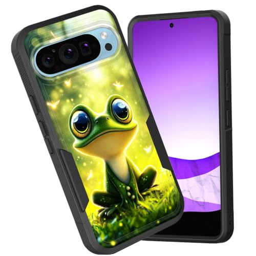 CICPLKSE for Google Pixel 11/Pixel 11 Pro 6.3 inch 2026 Case,Dual Layer Heavy Duty Hybrid Shockproof Hard PC Soft Silicone TPU Bumper Protective Cover Case,Cute Frog