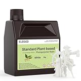 ELEGOO Standard Plant-Based 3D Printer Resin with Low Odor and High Precision, 405nm UV Curing Resin for Mars Saturn Jupiter MSLA DLP LCD 3D Printing - White 2000g
