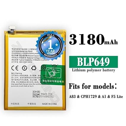 Image of Original BLP649 Battery for Oppo A83-2018 / CPH1729, CPH1821 A1 / A83T / Battery with 1 Year Warranty****(N152)