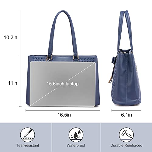Image of LOVEVOOK Laptop Tote Bag for Women 15.6 Inch Waterproof PU Leather Computer Bags for Business Office Work Briefcase