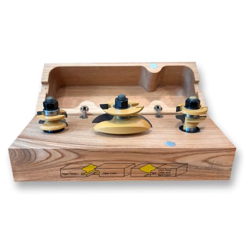 Sommereld 3-Pc Junior Cove Raised Panel Router Bit Set Woodworking Tool