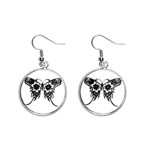 Pendientes de plata estilo mariposa ligeros de cerámica que no pesan