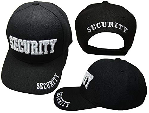 Security 3-D White Letters Black Embroidered Baseball Hat Cap (RAM)