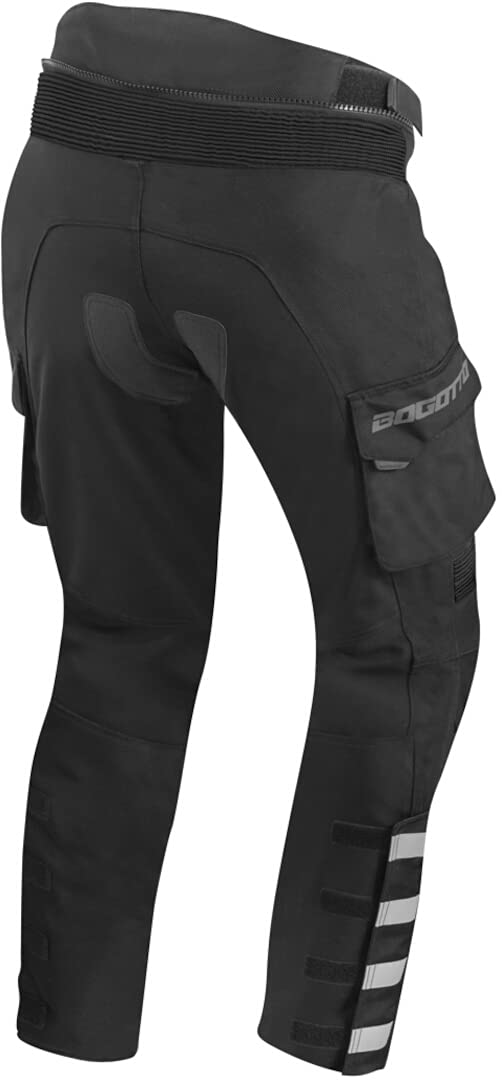 Bogotto Explorer-Z Wasserdichte Motorrad Leder-/Textilhose, Schwarz, Größe M, Herren