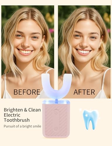 Image of U-Shaped Electric Toothbrush for Adults with 3-LED Modes, Automatic Toothbrush with IPX7 Waterproof, ultrasonic Toothbrush for Adult