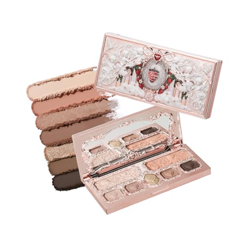 Flower Knows Strawberry Cupid Makeup Palette,Neutral Face Makeup with 5