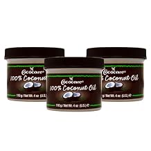 Cococare 100% Coconut Oil 4 Ounce Jar 118ml 3 Pack