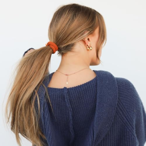 Kaxi, Solid High Intensi'ties, Durable Nylon Hair Ties for Everyday use, 3 Pack (Burnt Orange) - Image 4