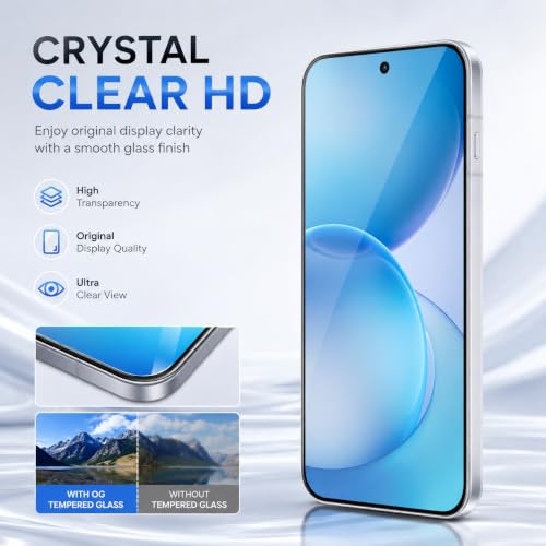 Image of FIRST MART Tempered Glass for Oppo Reno 16c, 9H 0.3 mm Full-Glue Screen Protector with Cable Protector, 3D Edge-to-Edge, HD Clear, Case-Friendly, Black, Pack of 1