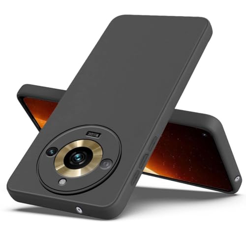 Image of BlazeTech for [ Realme Narzo 60 5G ] Liquid Silicone Back Case Cover Flexible |Inner Lining| with Camera Protection Back Cover for [ Realme Narzo 60 5G ] - Black
