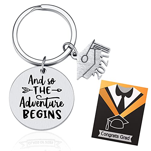 Freeprance Graduation Gift for Her, 2021 Grad Keychain College, Graduate Keyring for Him, 8th Grade Girl Present, High School Senior Graduation Gift, Graduate Gift for Women Men, Graduate Jewelry