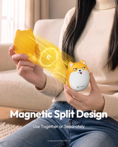 Gaiatop Rechargeable Hand Warmers 2 Pack, Cute Dog Magnetic Split Design - image 6