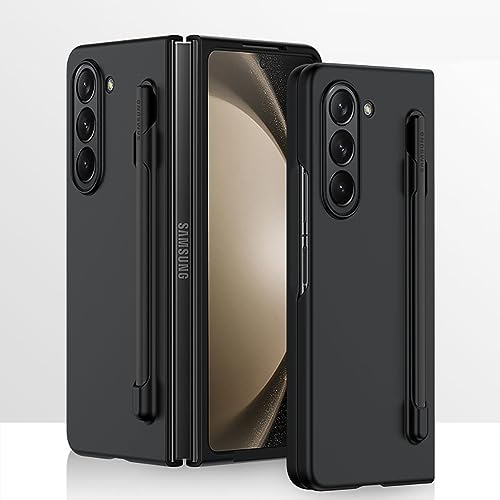 Compatibile con Samsung Galaxy Z Fold 5-5G Cellulare CoverNero Custodia S Pen Slot Ultra Sottile Matte Bumper Antiurto Protezione Case+3D Vetro Temperato per Z Fold 5-2023 tpu