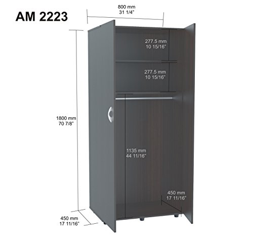 Inval America Two Door Armoire Wardrobe, Espresso #TOP4