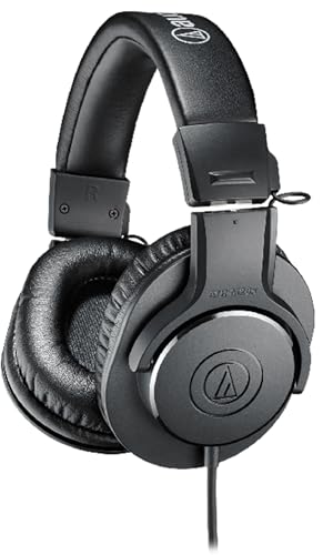 Image of Audio-Technica ATH-M20x Professional Monitor Headphones - Black Bundle with Case and Austin Bazaar Polishing Cloth