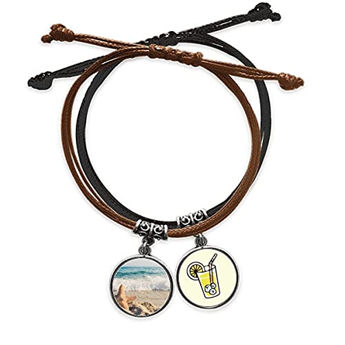 Bracelet étoile de mer en corde chaîne cuir plage océan pour homme