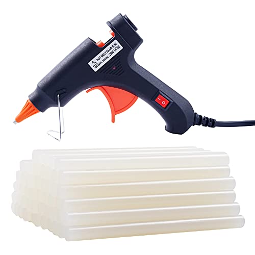 Hot Glue Gun with 50 Glue Sticks, Craft Glue Gun, Removable Glue Gun?Glue Gun Mini, Hot Glue Gun with Glue Sticks for DIY Small Craft Projects and Home Quick Repairs (20 Watts, Black)