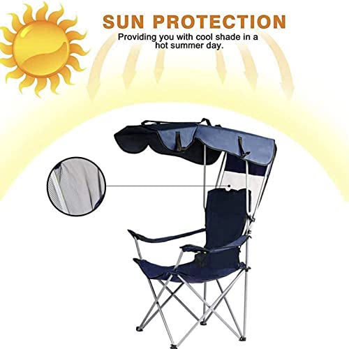 Bdl Camping Chair Shade Canopy Chairs With Cup Holders And Carry Bag Foldable And Easy To Carry Outdoor Chair For Lawn Beach And Pation, Recliner Support 450 Lbs #TOP4
