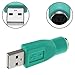 DGZZI USB to PS2 Adapter 2PCS Green PS/2 Female to USB Male Converter Adapter for Mouse and Keyboard, Green