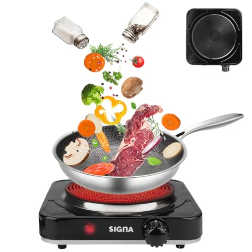 Catálogo para Comprar On-line Parrilla Electrica 1 Quemador los 10 mejores. 43 SIGNA Parrilla Electrica Portatil Resistente Parrilla de Cocina 1 Quemadores Hornillas Con Control de Temperatura Termostado de Seguridad Parilla De inducción Eléctrica (Negro, 1...