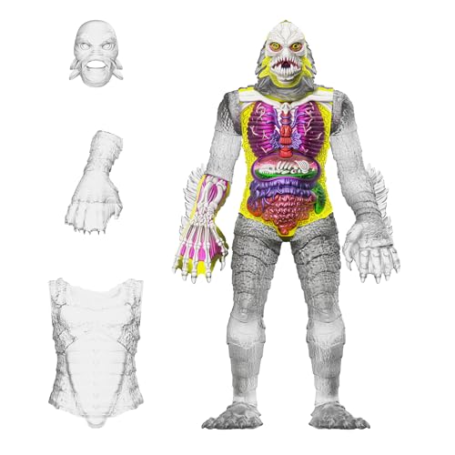 Image of Super7 Super Cyborg Universal Monsters Creature from The Black Lagoon (Clear) - 11 inch Universal Monster Movies Action Figure Classic Movie Collectibles