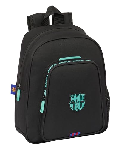 Safta F.C. BARCELONA 3ª EQUIPACIÓN - Mochila Escolar Infantil, Ideal para Niños de Diferentes Edades, Cómoda y Versátil, Calidad y Resistencia, 27x10x33 cm, Color Negro