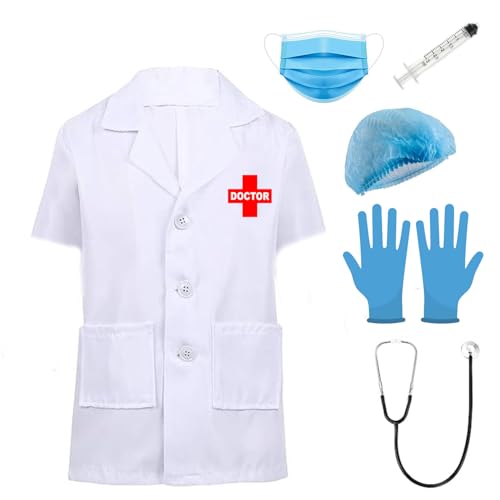 Image of SCRIPTURE Kids Doctor Coat & Nurse Costume Set for Boys & Girls | Pretend Play Medical Dress Up Kit for Children | Fancy Dress Role Play Outfit