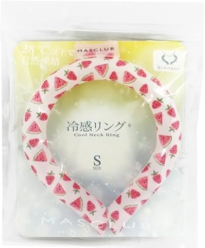 MAS アイスネックリング クールネックリング ネッククーラー ひんやりグッズ 保冷剤 冷感グッズ 熱中症対策 暑さ対策 PCM 首 冷却 屋外 キャンプ アウトドア 通勤 通学 冷感リングS スイカ ストロベリー