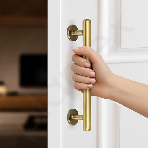 Image of Plantex Main Door Handle /Stainless Steel Handle for Door /8 Inch Pull-Push Handle /3 Years Warranty Pack of 1 (S-142, Brass Antique)