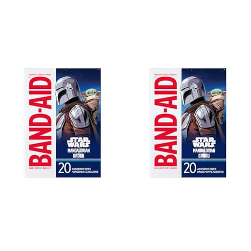 Image of Band-Aid Brand Adhesive Bandages, Star Wars The Mandalorian, 20 ct (Pack of 2)