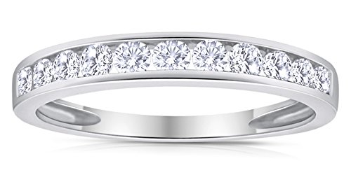 1/2 Carat TW Diamond Channel Wedding Band in 10k White Gold