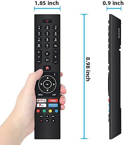 RC43137P Remote Replacement UNOCAR Control for JVC Vestel Hitachi Bush Blaupunkt Technika Polaroid Finlux Digihome LED LCD Television and Smart TV With Prime Video Netflix Youtube Freeview Play Button