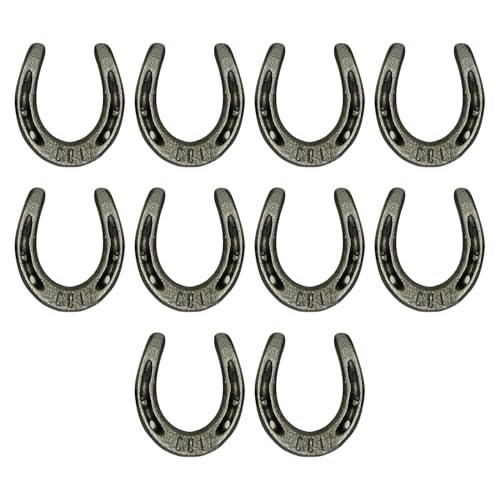 Carvers Olde Iron 3.5' Cast Iron Metal Horseshoe Set - Easy To Weld (10 Pieces)