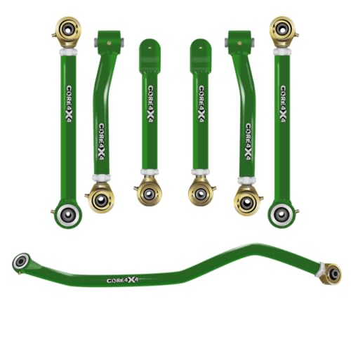 CORE 4X4-7pc Crawl Series Adjustable Control Arm, Track Bar Kit - Compatible with Jeep Grand Cherokee WJ 99-04 (Green)