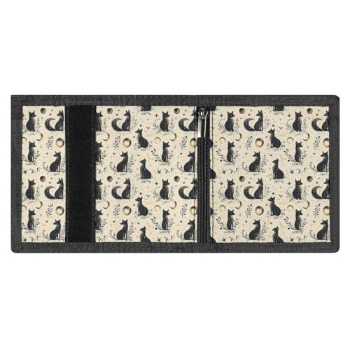 Foxes Moonlight Print Wallet for Men, 8 Credit Card Holder Slim Minimalist Front Pocket Small Mens Bifold Wallets3