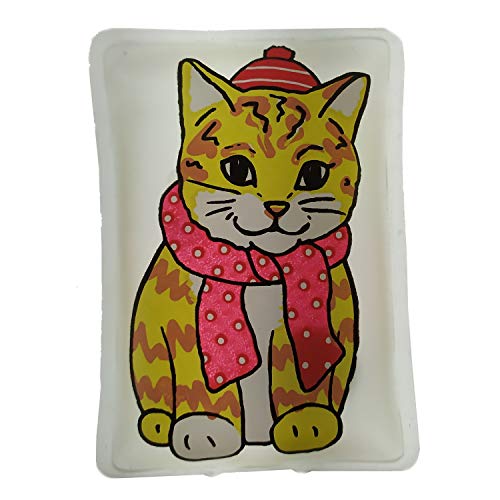 Preisvergleich Produktbild Katze mit Schal Handwärmer in orange - Taschenwärmer