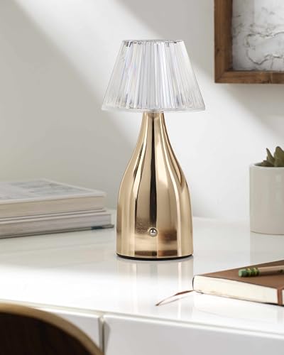 Lámpara de Mesa de Noche de Hierro Moderna Dorada 10" H