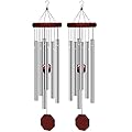 2 Pack Pgzsy Memorial Wind Chimes Outdoor Large Deep Tone, Elegant Sympathy Wind-Chime Personalized with 6 Tuned Tubes for Garden Patio Balcony and Home